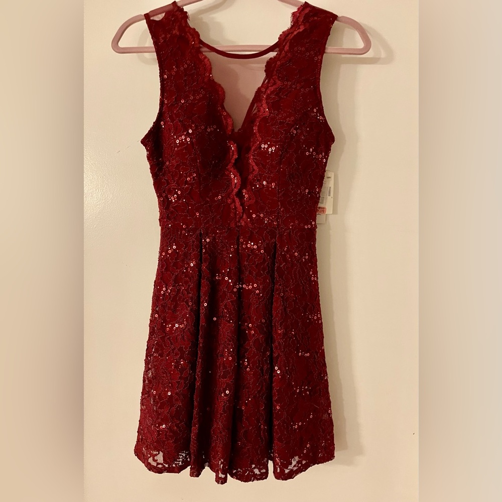 Sequined, Lacy, Tight Waist Party Dress NWT